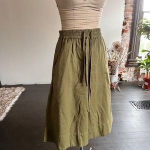 Madewell Cotton Skirt XS Green w/ Pockets